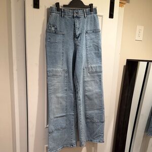 Women's Light Blue Wide Leg Jeans